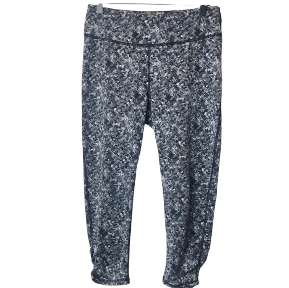 Gaiam Workout Legging Pants Black Gray and White Size Medium